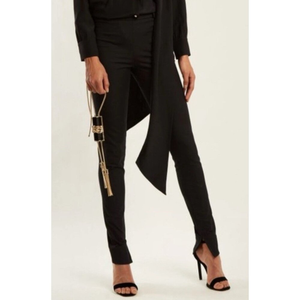 Roland Mouret $638 Navy Mortimer Trousers Size US16 UK20 Stretch Skinny High End